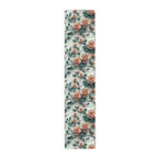 Red Coral Rose Table Runner: Romantic Floral Dining Decor