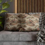 French Toile Pheasant Pillow Cover: Vintage Style Country Bird Scene