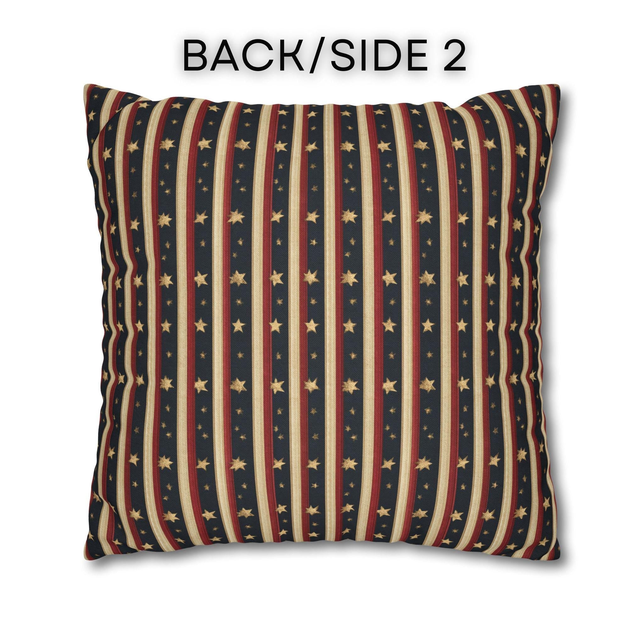 Farmhouse Patriotic Pillow Cover: Primitive Americana Stripe Decor