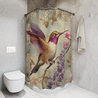 Hummingbird Hand Towel: William Morris Style Floral Bathroom Decor