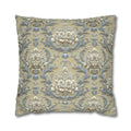 Damask Floral Pillow Cover: Blue & Gold Cushion Case - Classic Decor