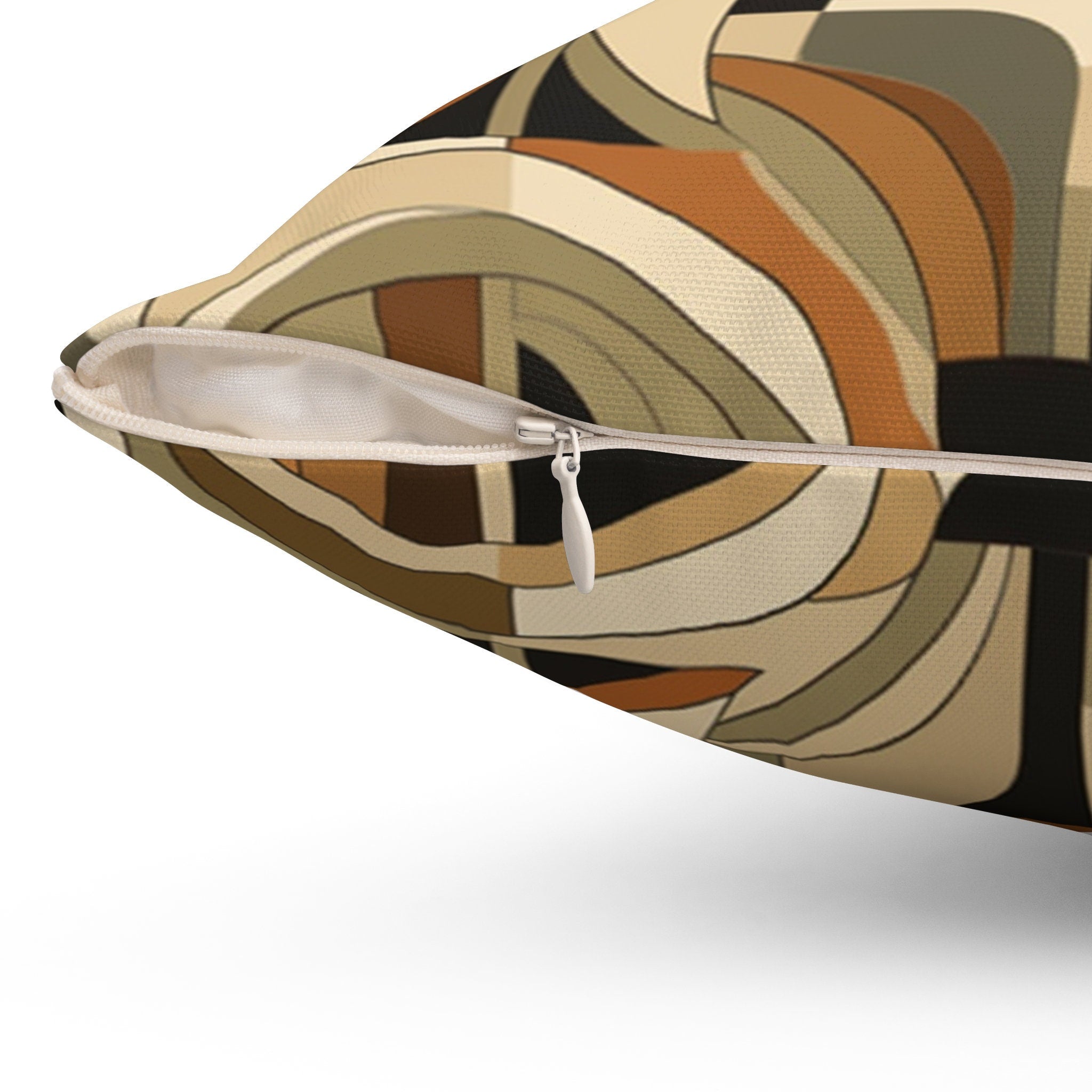 Geometric Earth Tone Throw Pillow: Modern Abstract Decor