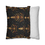 Elegant Christmas Tree Pillow Cover: Gold & Red Holiday Decor