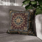 Baroque Christmas Pillow Cover: Burgundy Gold Navy Ornate Winter Damask, Traditional Holiday Decor