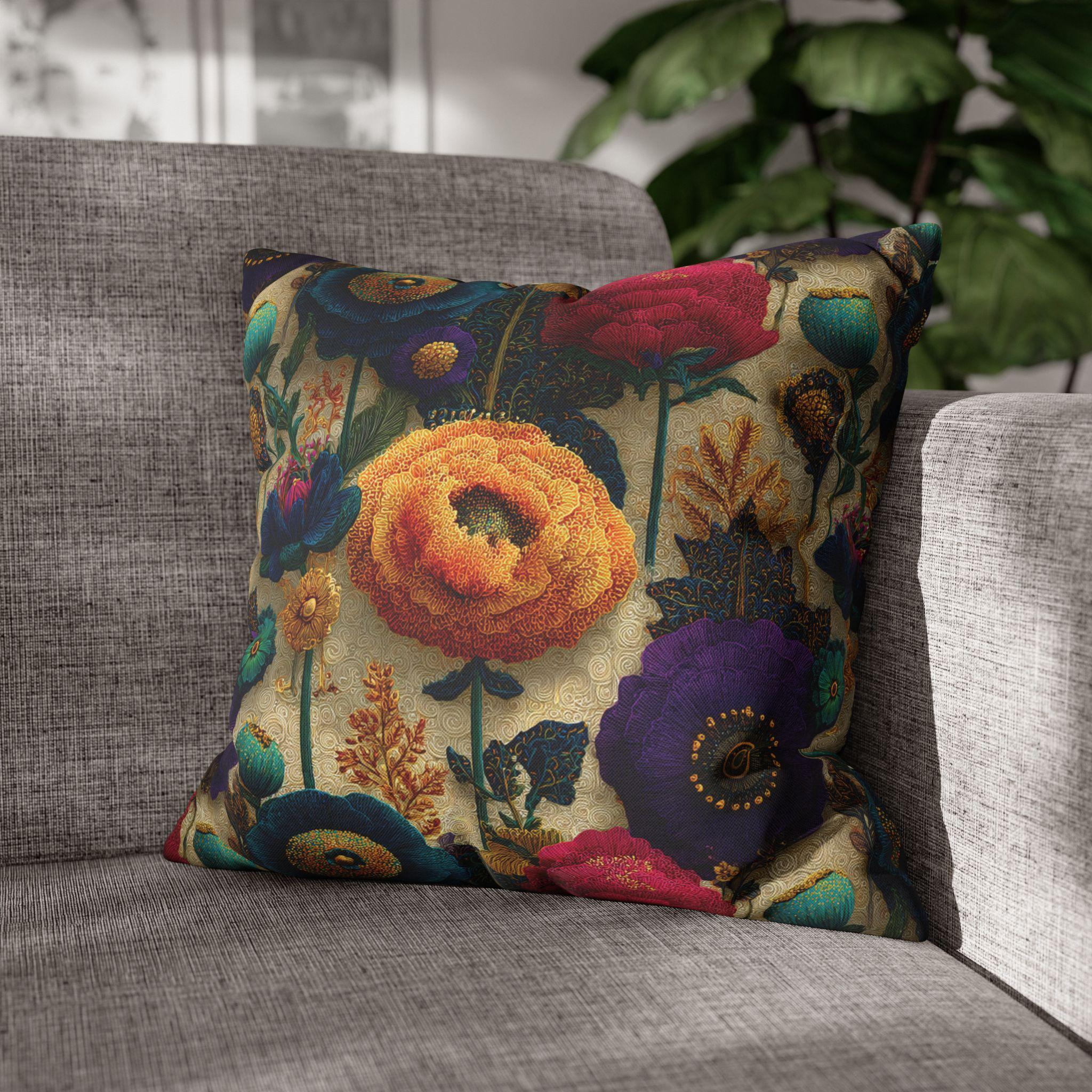 Art Nouveau Pillow Cover: Klimt Inspired Jewel Tone Floral Decor