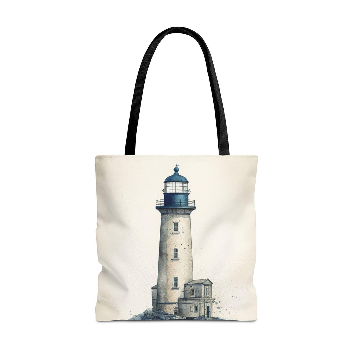 Coastal Lighthouse Tote: Durable Canvas Beach Bag in Blue - Nautical Carryall (S/M/L Available)
