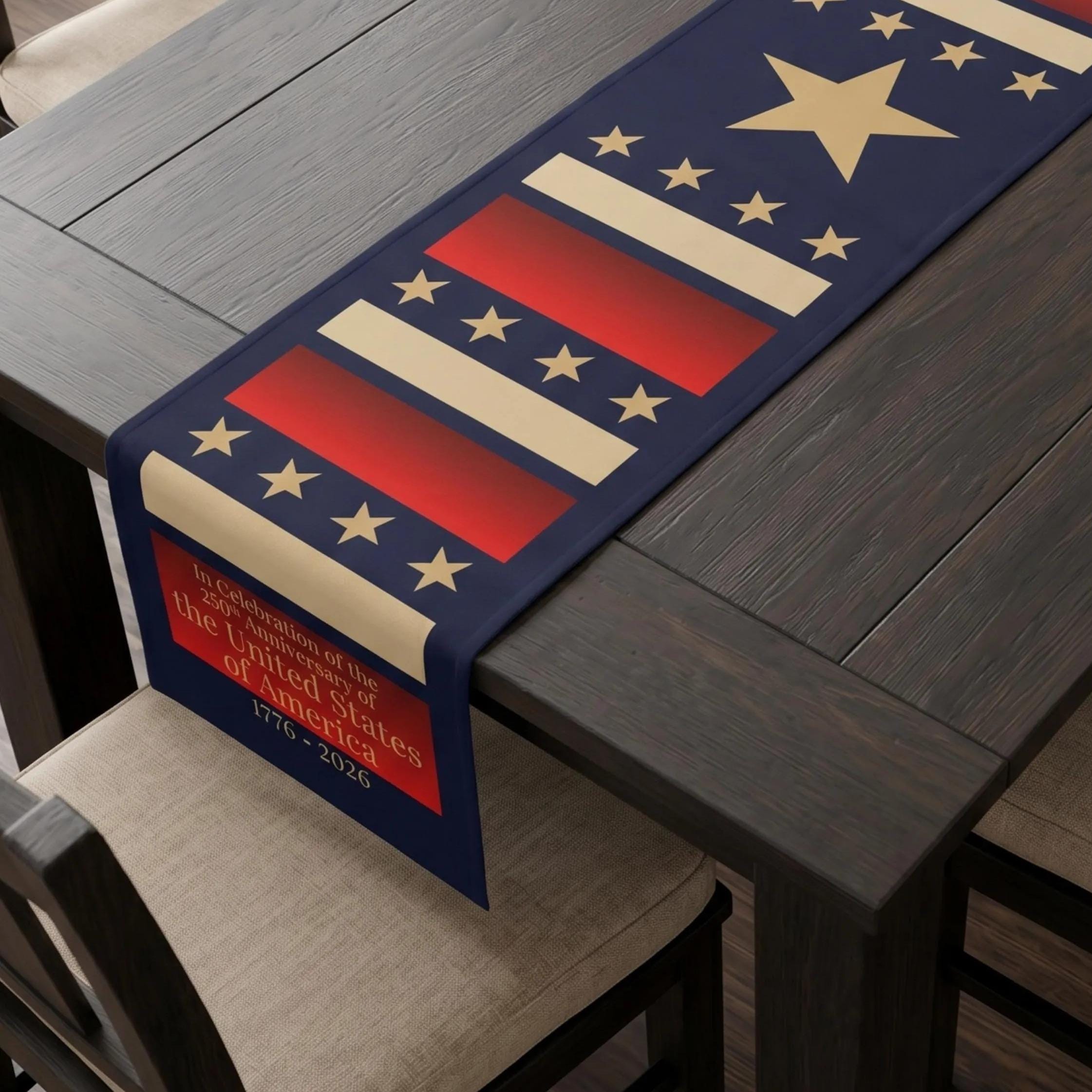 Patriotic Table Runner: Celebrating the U.S. 250th Anniversary