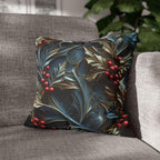 Elegant Holly Berries Pillow Cover: Festive Christmas Decor
