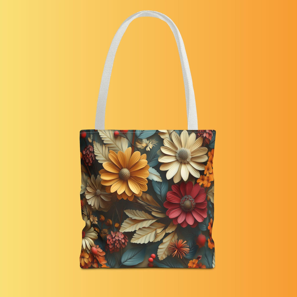 Autumn Floral Tote Bag: Detailed Fall Flowers Design