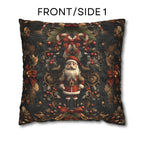 William Morris Inspired Christmas Pillow Cover: Nutcracker Santa Dark Vintage Style Holiday Accent