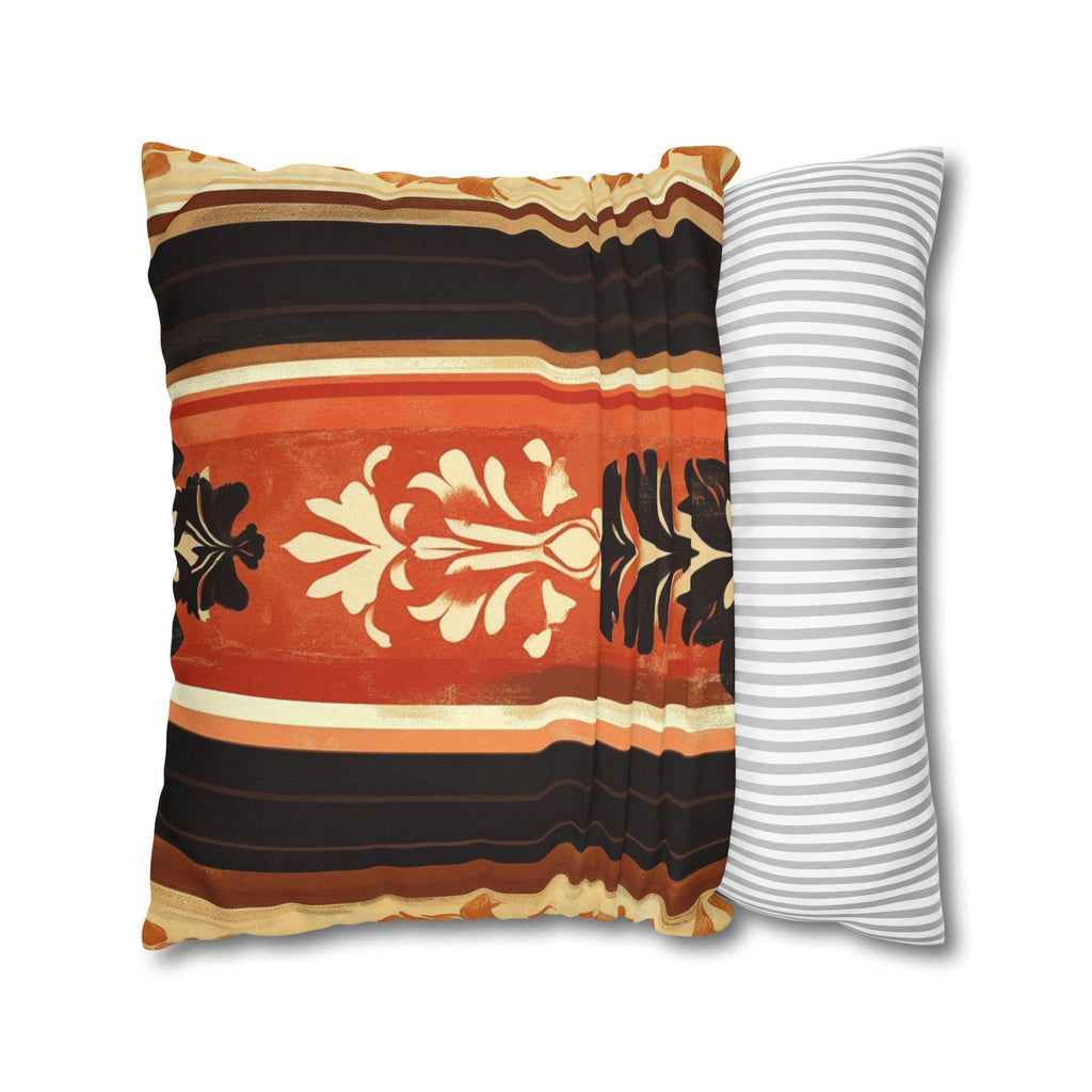 Fall Pillow Cover: Pumpkin Spice Damask Design (14x14 to 20x20 inches)