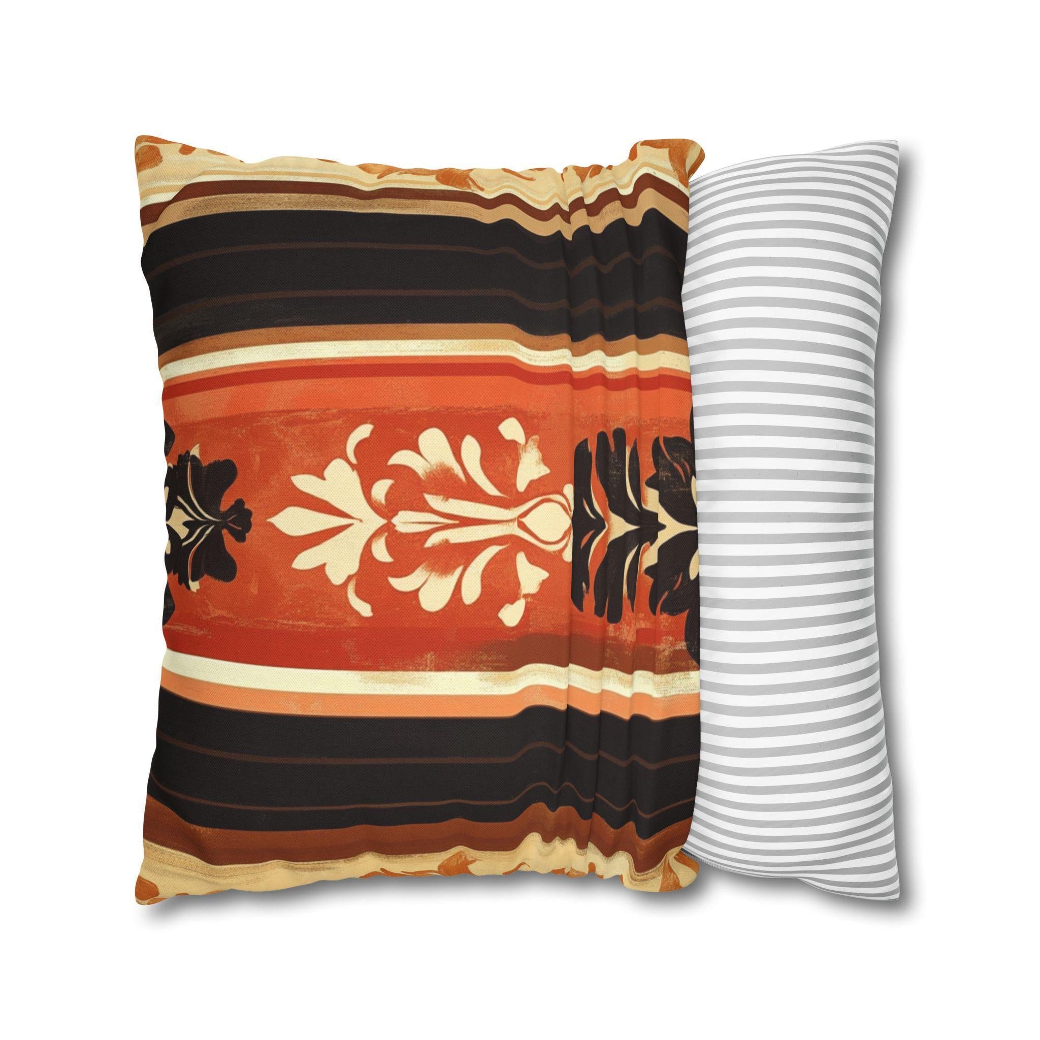 Fall Pillow Cover: Pumpkin Spice Damask Design (14x14 to 20x20 inches)