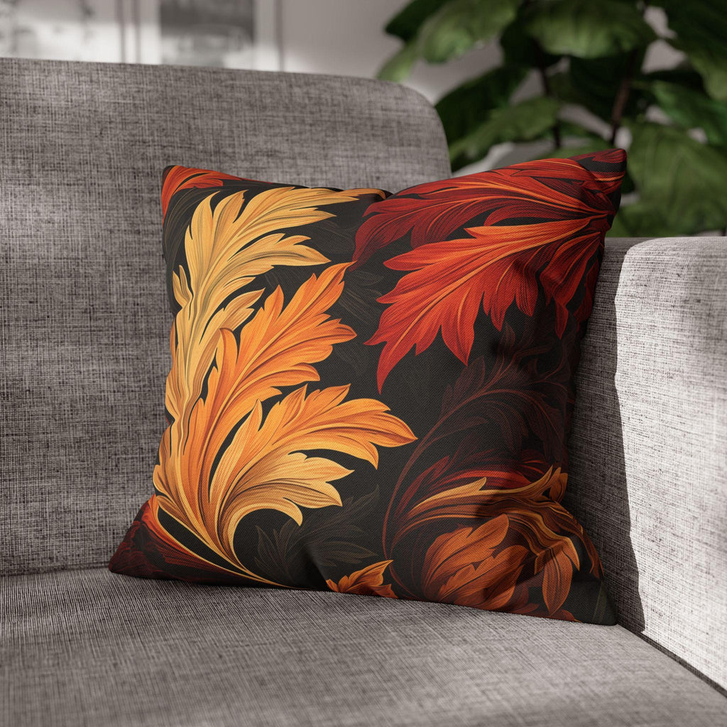 William Morris Autumn Leaves Pillow Cover: Vintage Style Harvest Swirl Accent