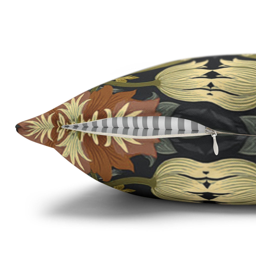 William Morris Inspired Pillow Cover: Midnight Navy Botanical Design