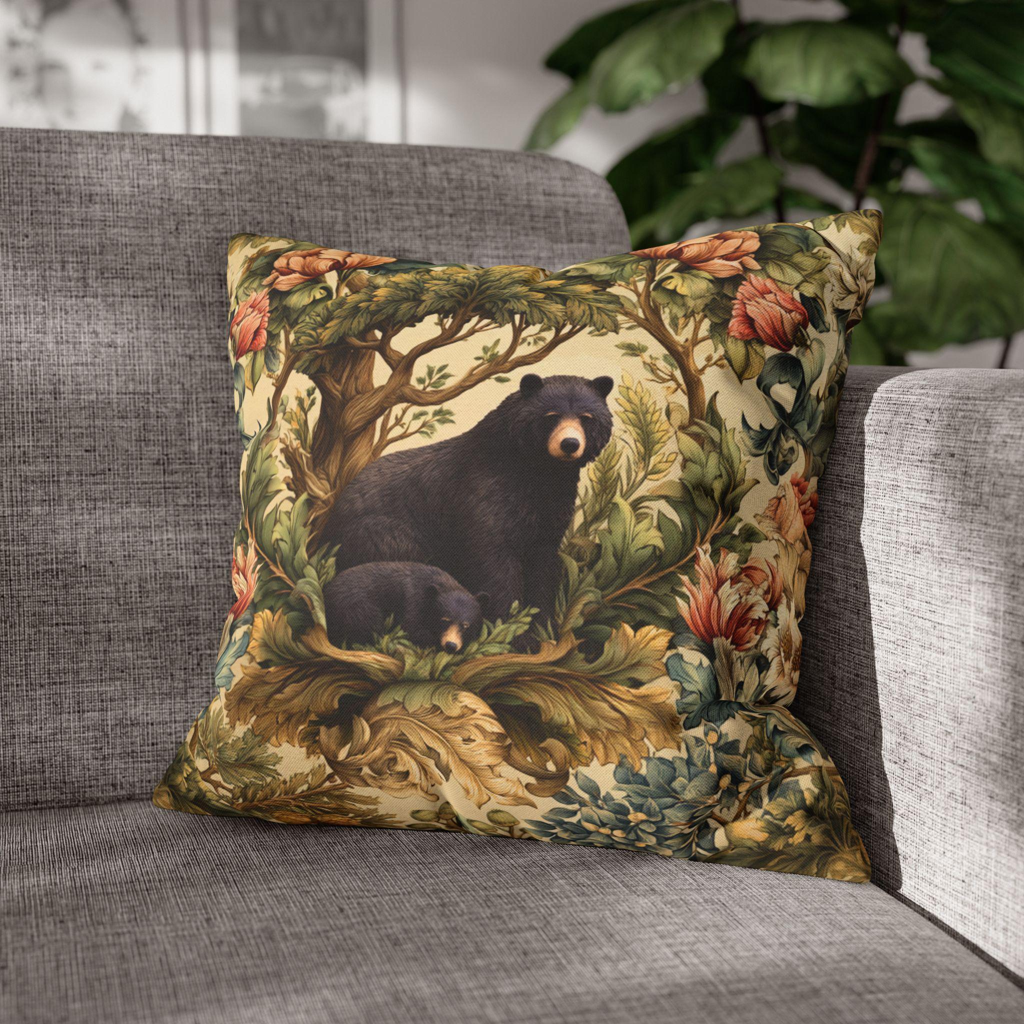 William Morris Woodland Animals Pillow Cover: Squirrel, Skunk, Doe, Bear Designs