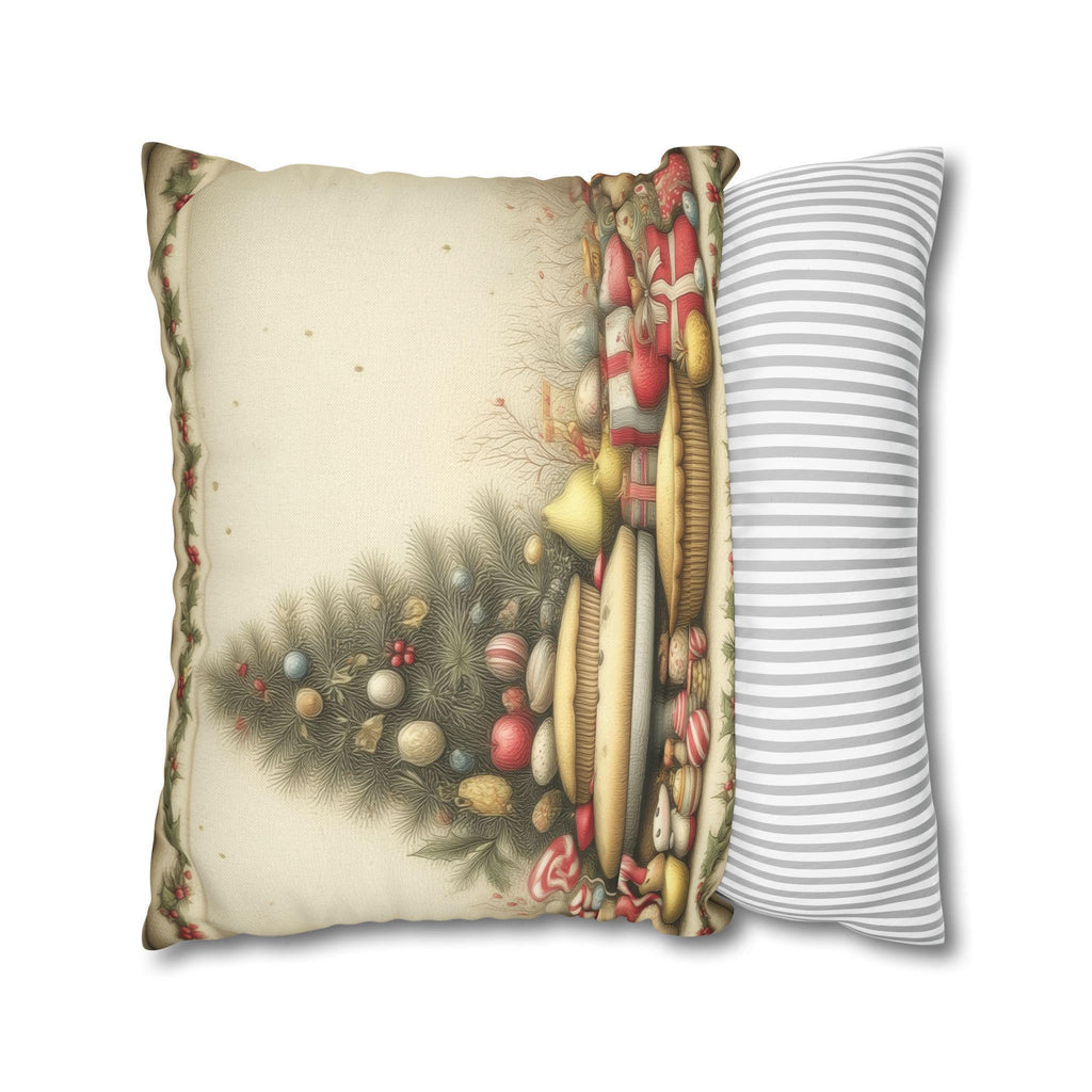 Vintage Style Christmas Dessert Table Pillow Cover: Holiday Pies & Sweets
