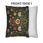William Morris Throw Pillow Cover - Muted Coral and Leafy Green Florals