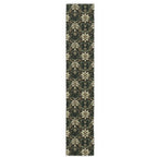 Holiday Poinsettia Table Runner,  Christmas Dining Decor in Red, Green, Gold & Creamy Beige
