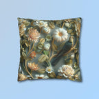 William Morris Pillow Cover | Green Conure, Floral Bird Art