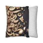 Christmas Pillow Cover: Beige Holiday Motifs, Starry Sky
