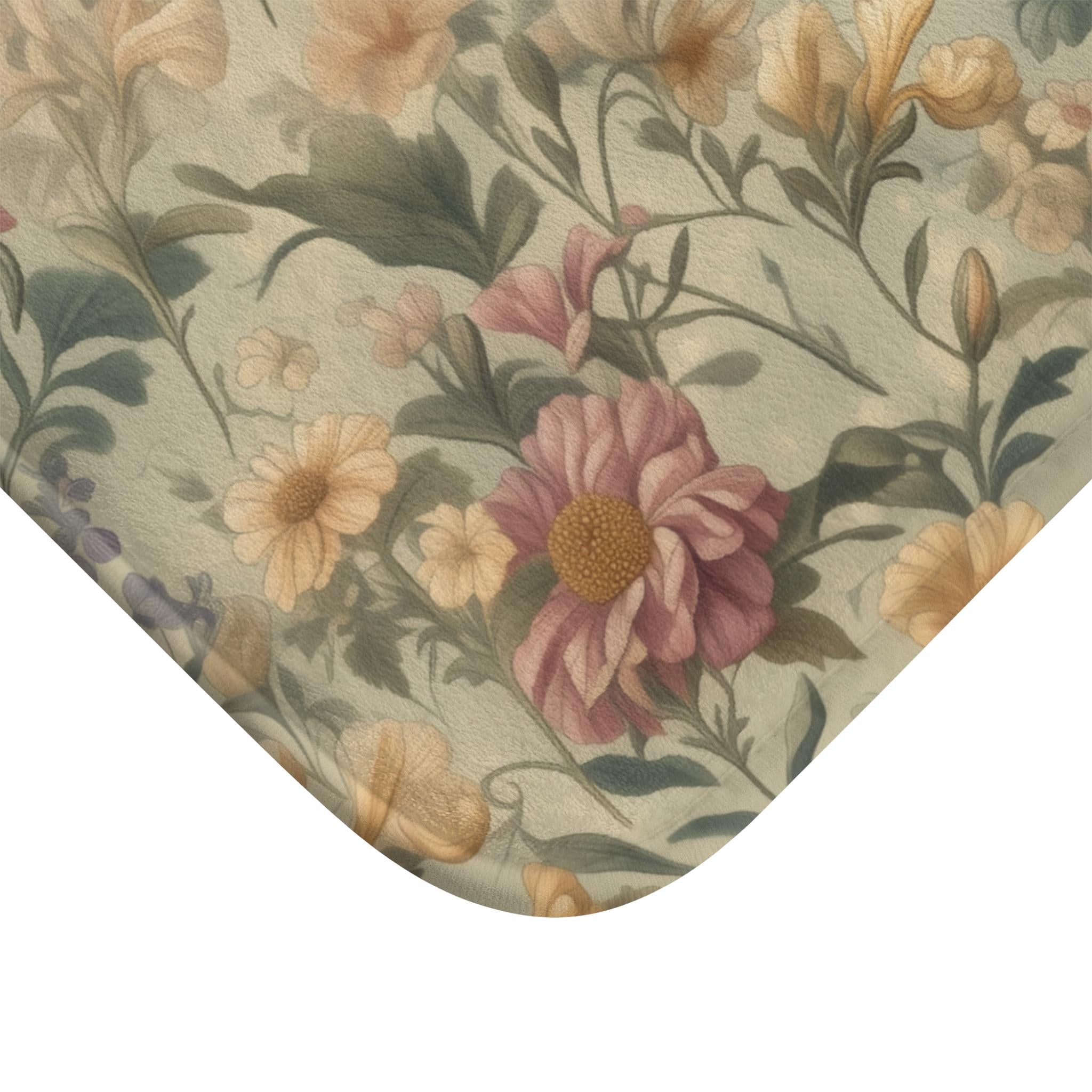 William Morris Hummingbird Bath Mat: Floral Cottagecore Decor