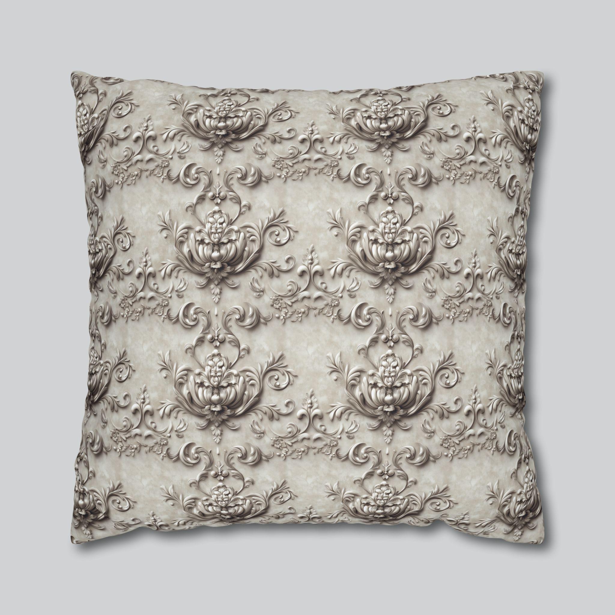 Rococo Pillowcase: Vintage Style Floral Scrollwork Euro Sham Sizes