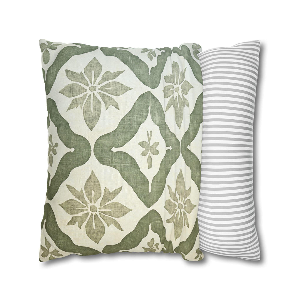 Moroccan Damask Pillow Cover: Sage Green and Ivory Classic Accent