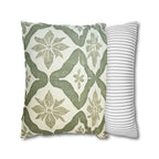 Moroccan Damask Pillow Cover: Sage Green and Ivory Classic Accent