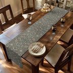William Morris Table Runner: Soft Sage, Taupe, Blush Botanical Print