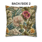Watercolor Pastel Floral Pillow Cover:  Botanical Spring Garden Sage Pink Blue