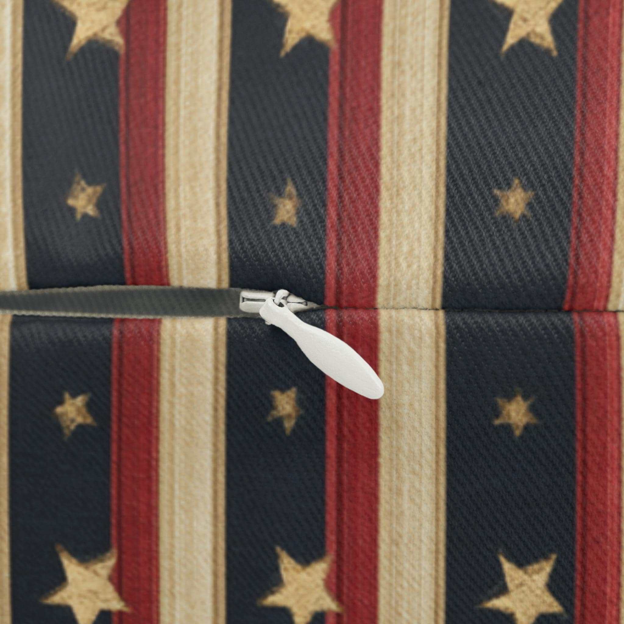 Farmhouse Patriotic Lumbar Pillow: Primitive Americana Stripe Decor