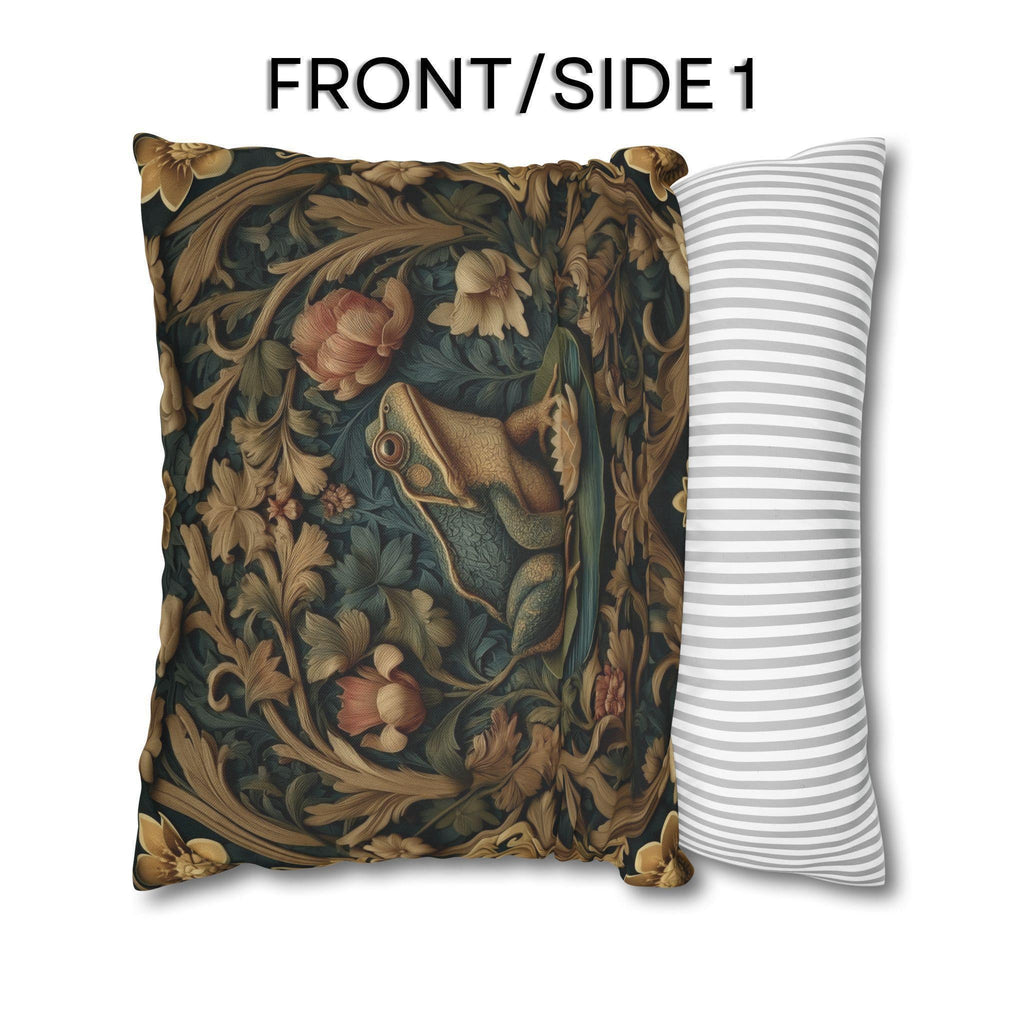 William Morris Inspired Frog Pond Pillow Cover: Botanical Spring & Summer Decor