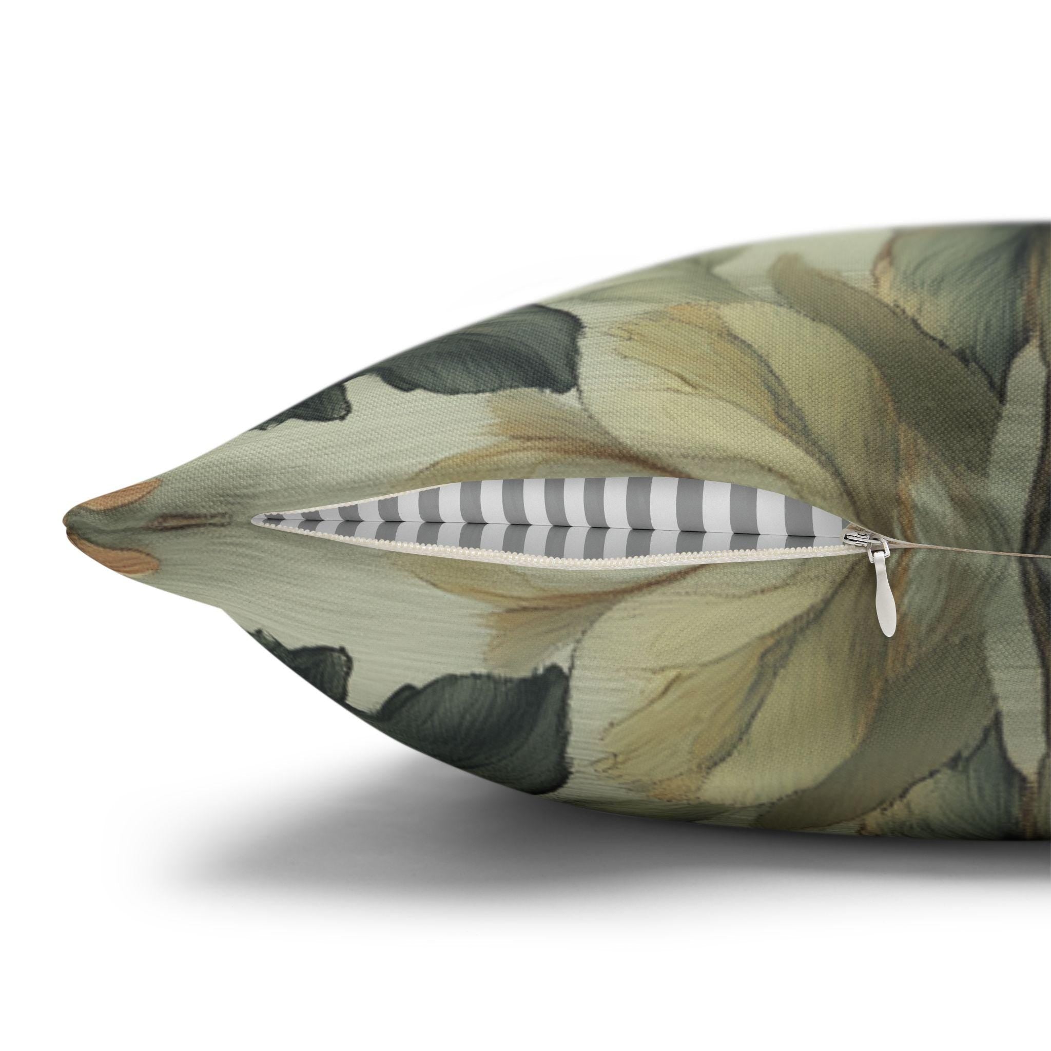 Vintage-Inspired Fall Botanical Pillow Cover: Sage, Wine, Wheat Hues for Cozy Home Decor