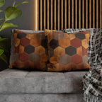 Geometric Hexagon Pillow Cover: Earth Tone Cushion for Modern, Rustic, Mid-Century Decor