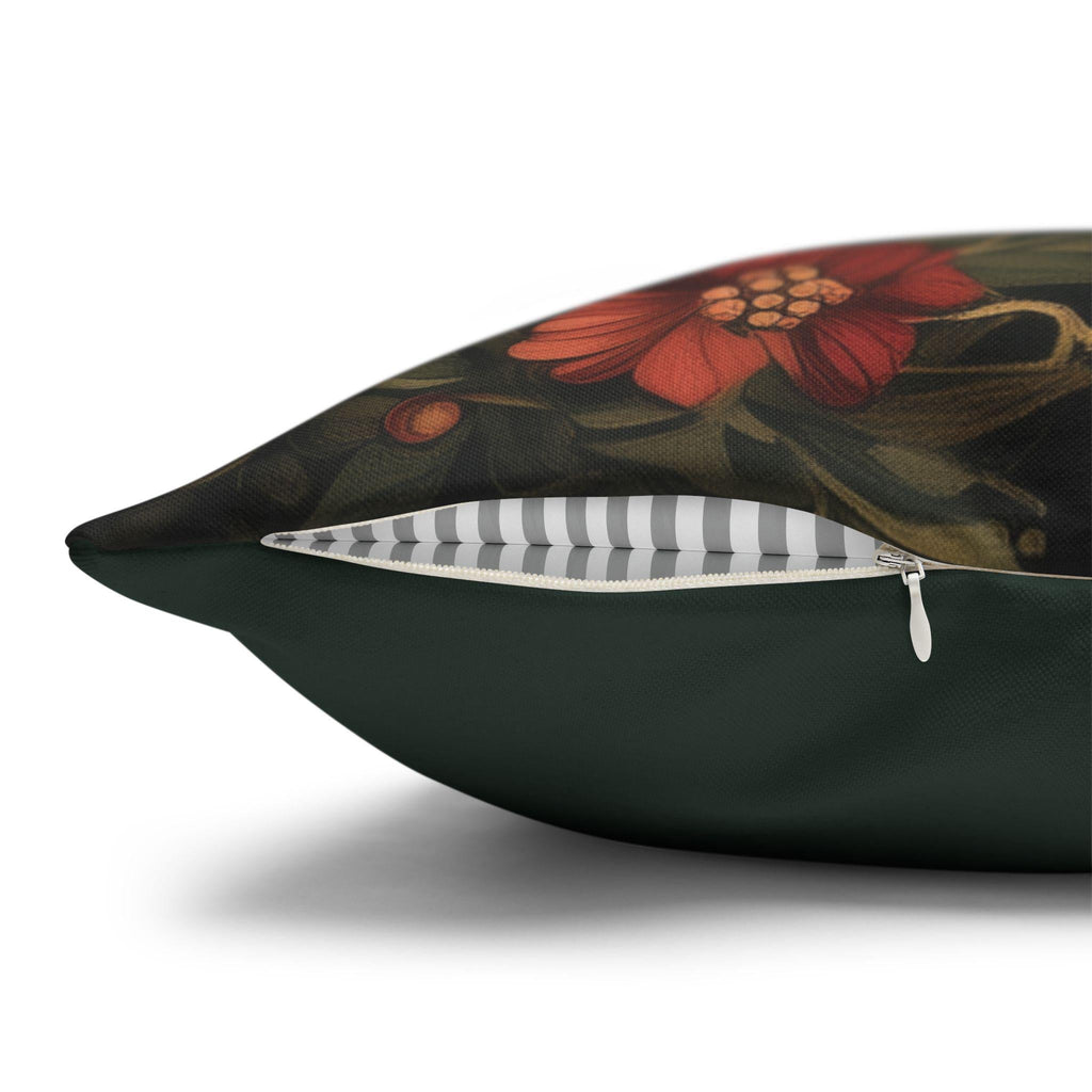 William Morris Christmas Tree Pillow Cover, Deep Green Holiday Decorative Cushion