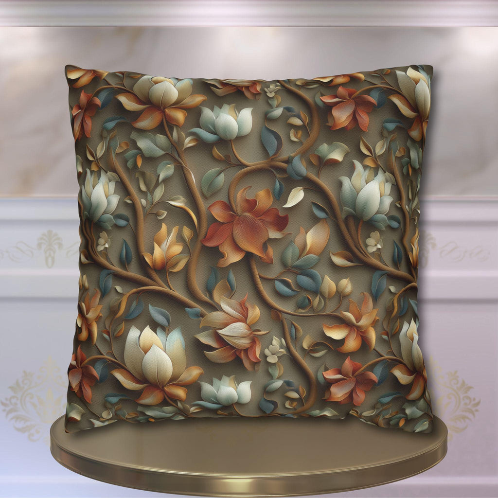 Vintage-Inspired Autumn Floral Pillow Cover: William Morris Style Tapestry Home Accent