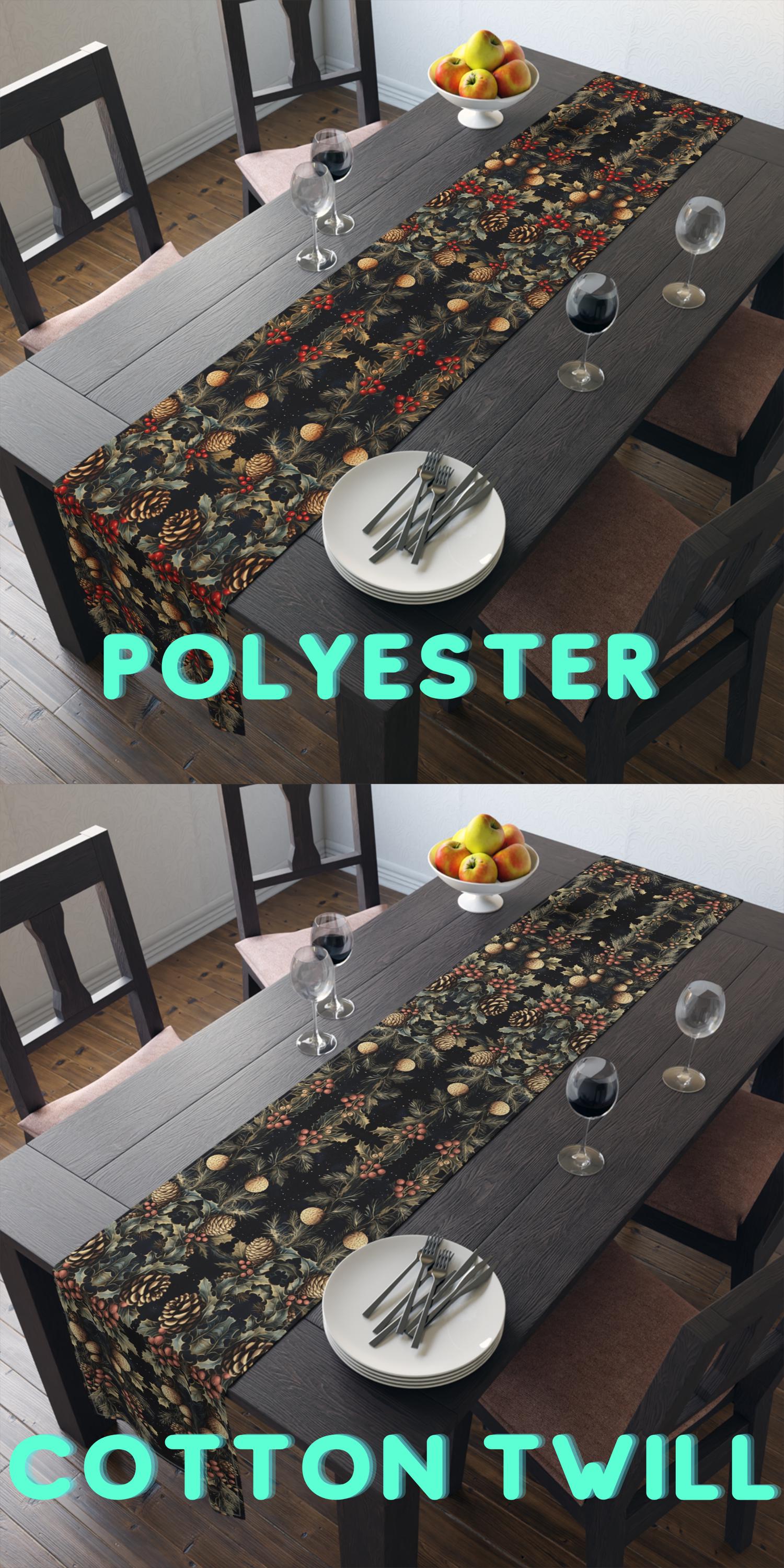 Festive Pinecone Table Runner: Rustic Woodland Christmas Decor for Holiday Dining