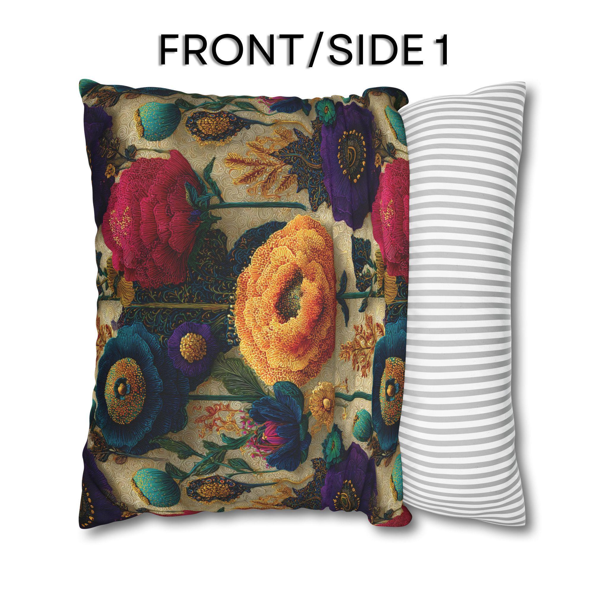 Art Nouveau Pillow Cover: Klimt Inspired Jewel Tone Floral Decor