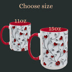 Romantic Valentine's Day Mug: Intertwining Vines Design, Colorful 11oz/15oz Gift for Loved Ones