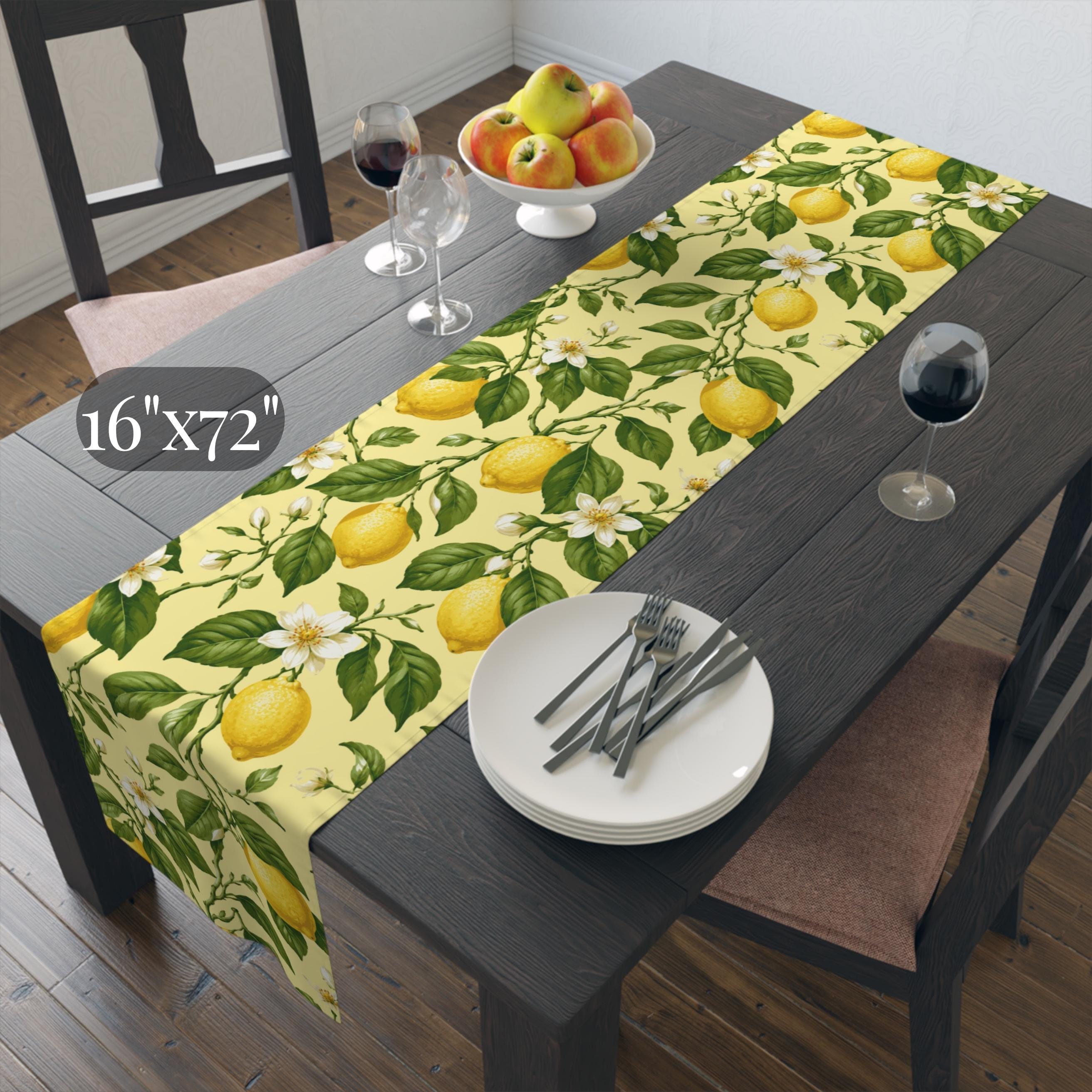 Lemon Table Runner Collection: 7 Citrus and Stripe Variations