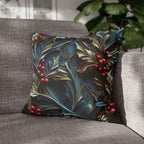 Elegant Holly Berries Pillow Cover: Festive Christmas Decor