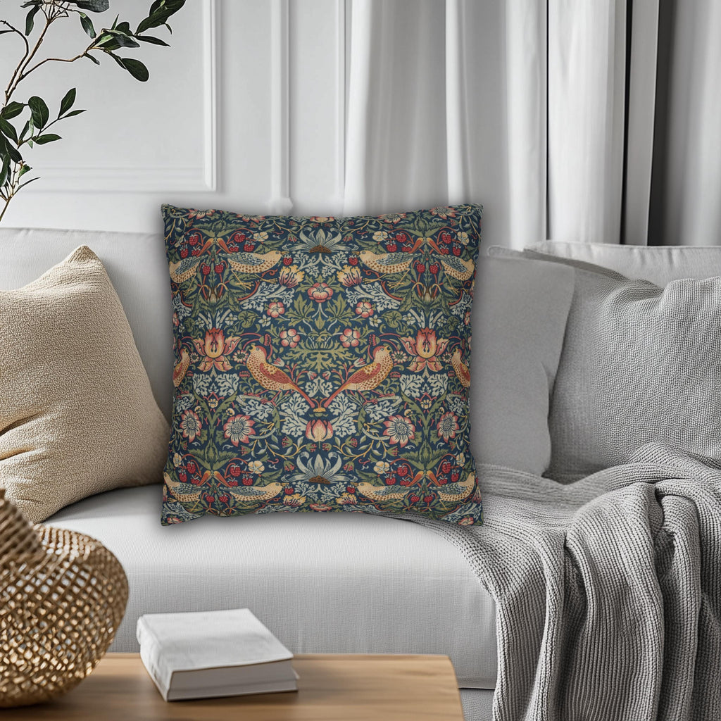Strawberry Thief Heritage Pillow Cover: William Morris Classic Reimagined