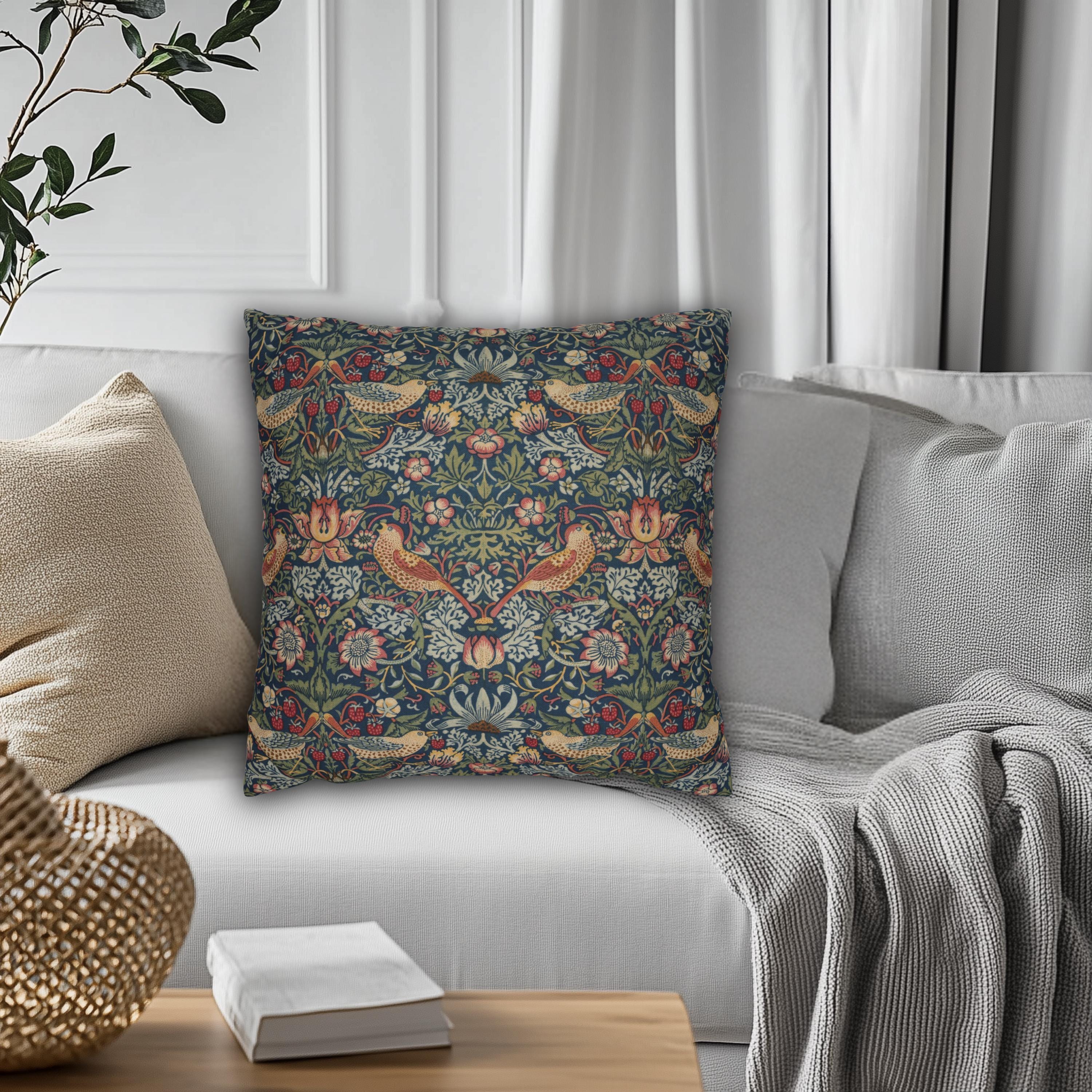 Strawberry Thief Heritage Pillow Cover: William Morris Classic Reimagined