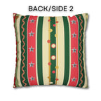 Kitschmas Retro Christmas Pillow Cover: Vintage Style Holiday Stripe & Star Pattern