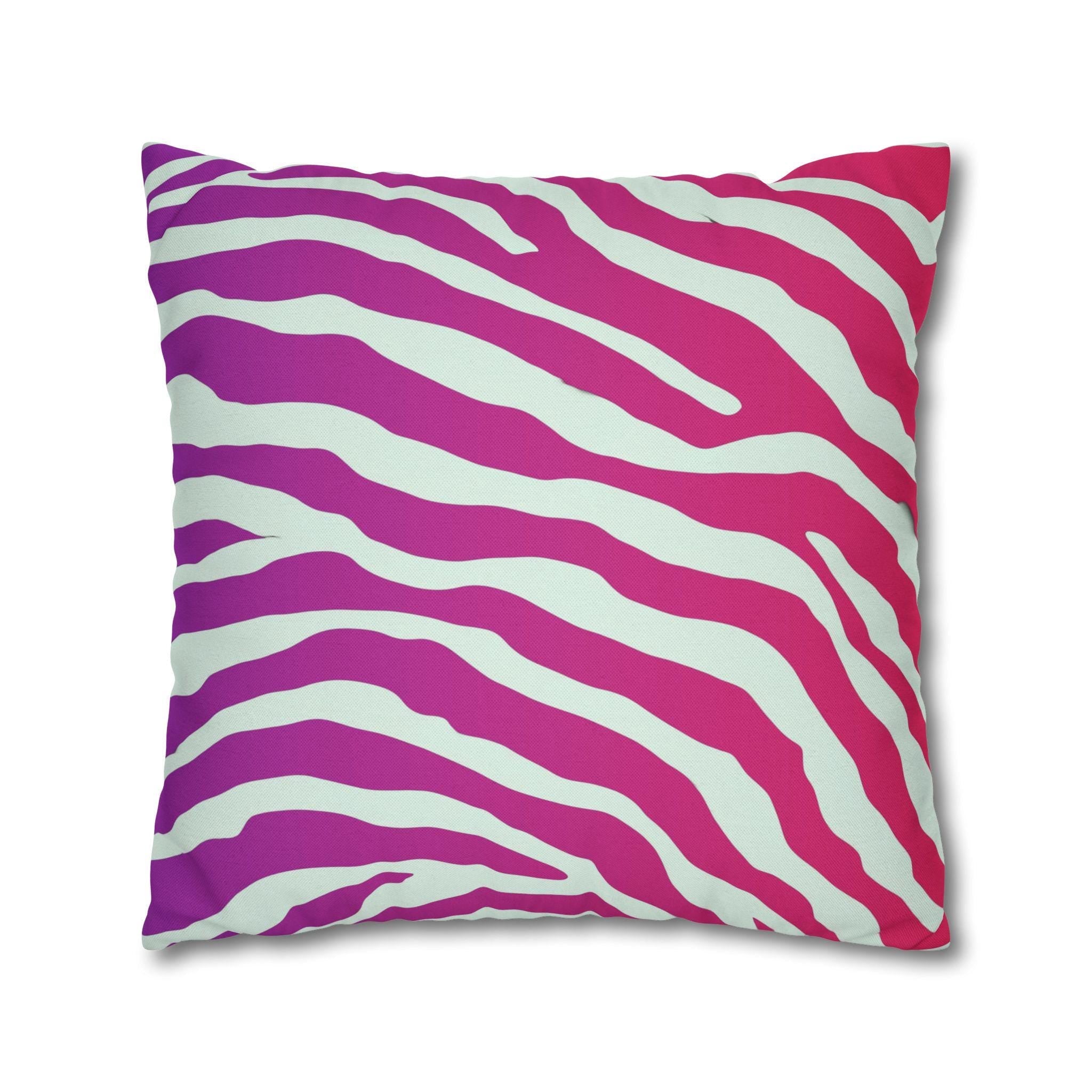Magenta Zebra Stripe Pillow Cover: Bold Pop Art Accent for Vibrant Safari-Inspired Decor