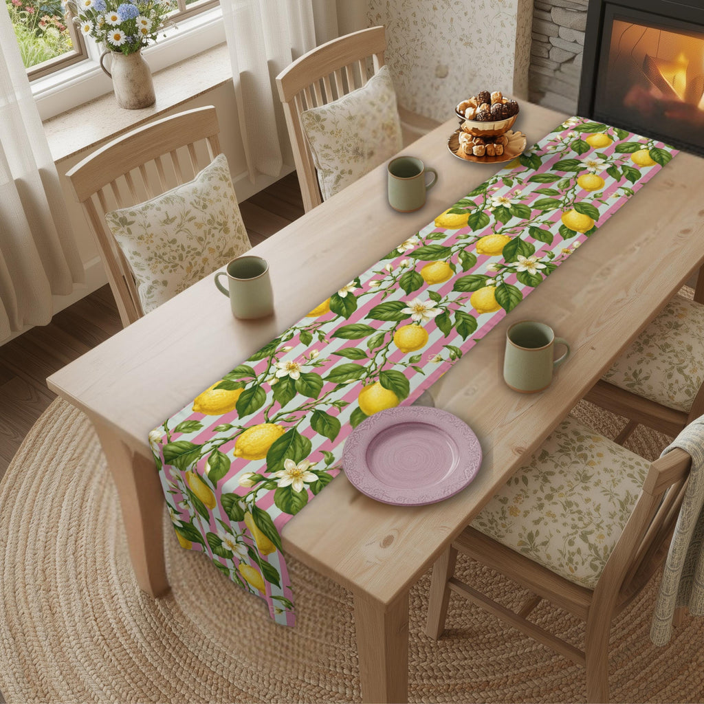 Lemon Table Runner Collection: 7 Citrus and Stripe Variations