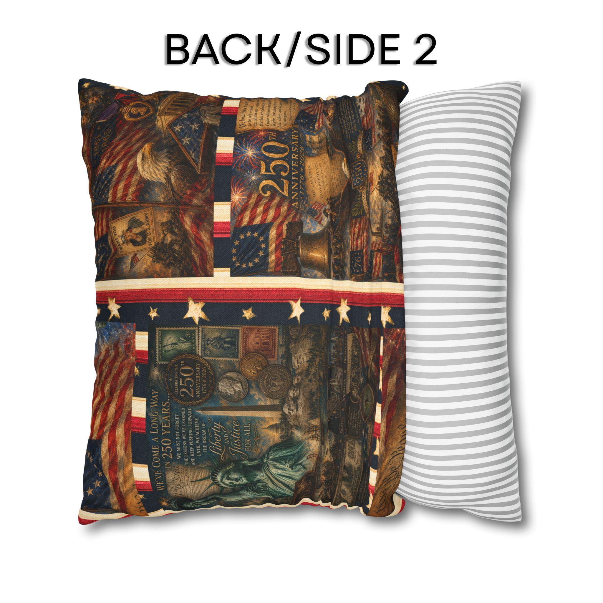 Patriotic Pillow Cover: USA 250th Anniversary Decor