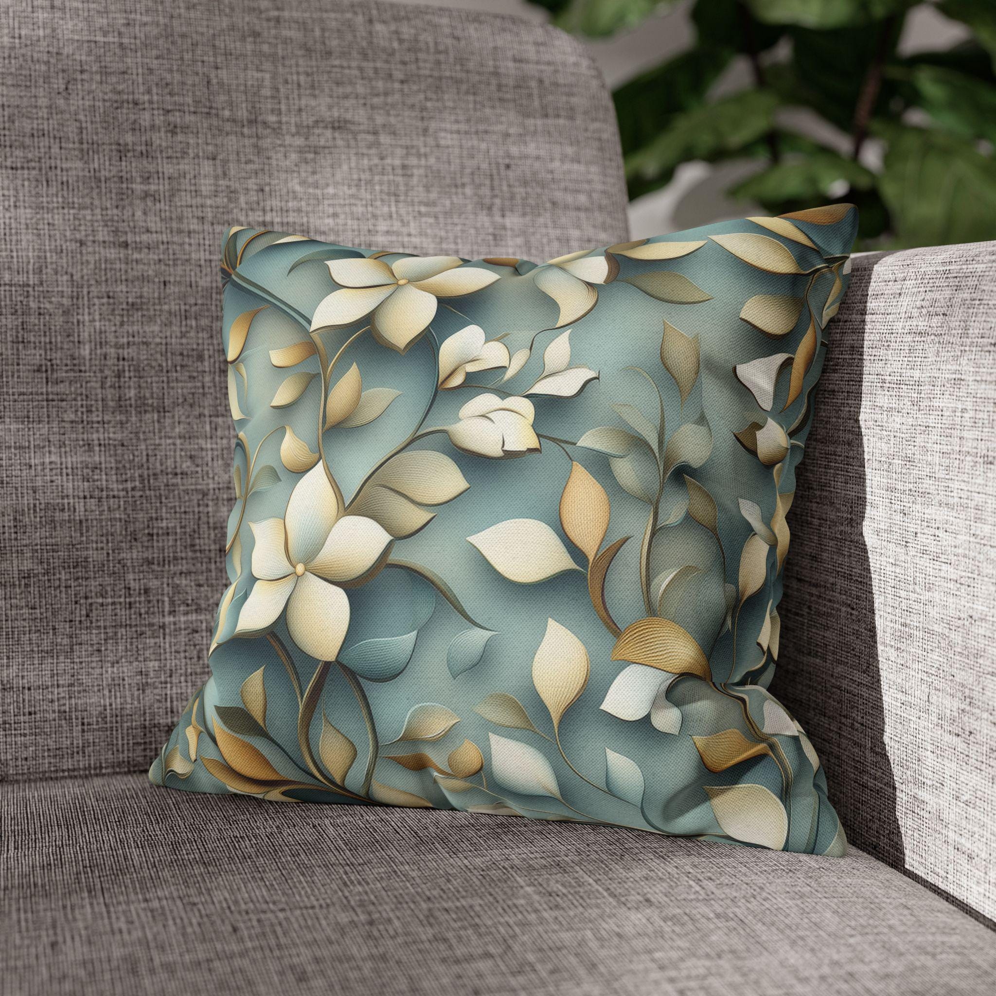 William Morris Inspired Botanical Floral Pillow Cover: Elegant Nature Home Decor Cushion
