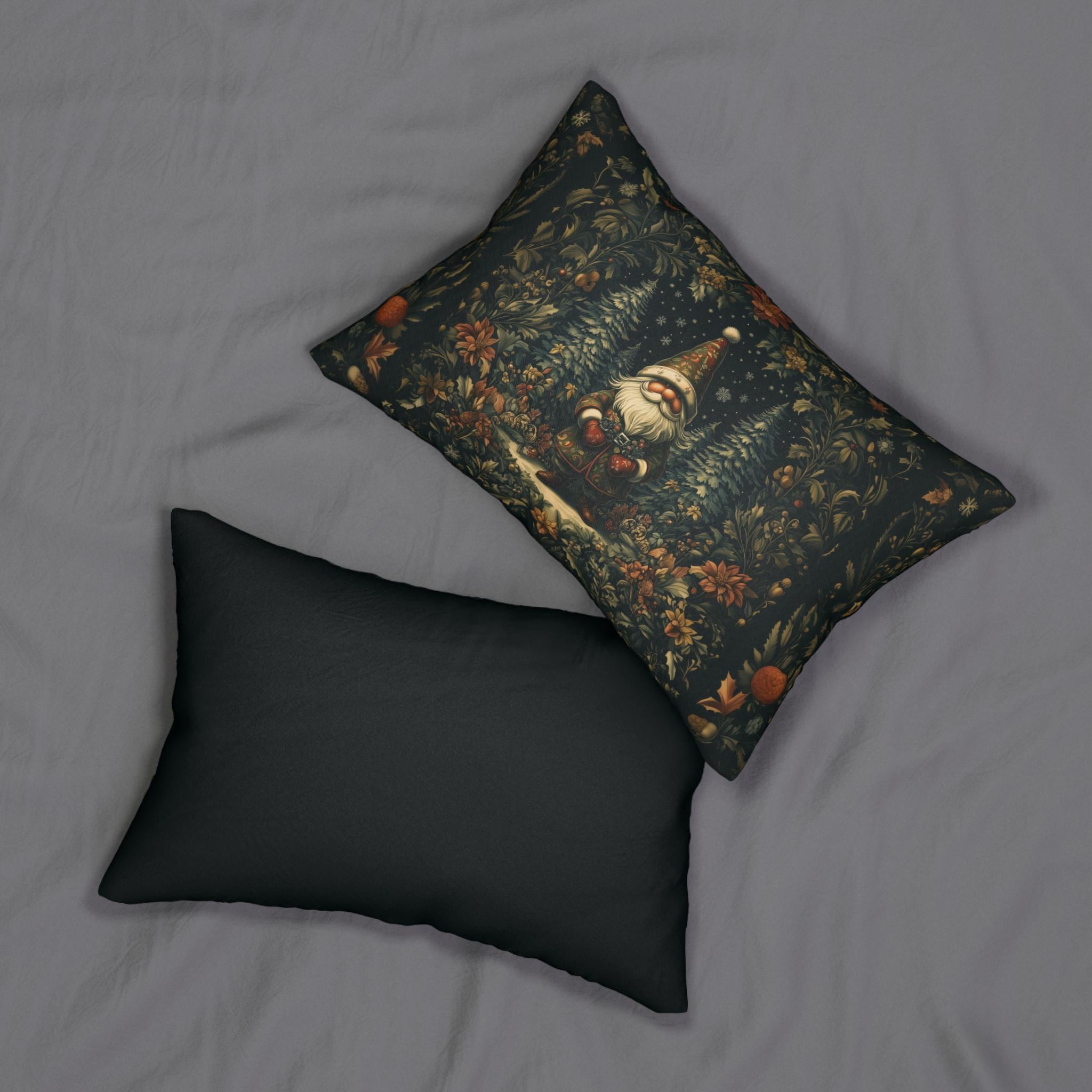 William Morris Christmas Gnome Lumbar Pillow: Holiday Home Accent
