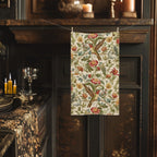 William Morris Hummingbird Hand Towel: Vintage Style Botanical Bird Floral Accent
